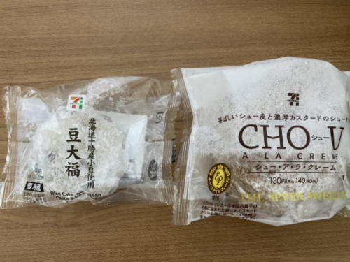 セブンイレブンのシューアラクレーム、豆大福